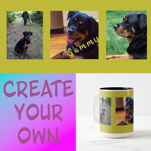 Create Your Own 3-Photo Gift Coffee Mug Tweekleurige Koffiemok