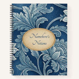 Create Your Own 3D Blue Embossed Vintage Floral Notitieboek