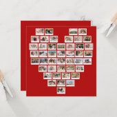 Create Your Own 44 Photo Collage Heart Kaart (Voorkant / Achterkant in situ)