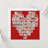 Create Your Own 44 Photo Collage Heart Kaart (Voorkant / Achterkant in situ)