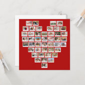Create Your Own 44 Photo Collage Red Heart Kaart (Voorkant / Achterkant in situ)
