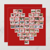 Create Your Own 44 Photo Collage Red Heart Notitiekaartje (Voorkant / Achterkant)