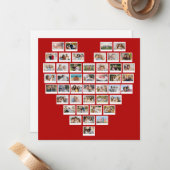 Create Your Own 44 Photo Collage Red Heart Notitiekaartje (Voorkant / Achterkant in situ)