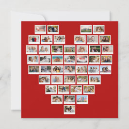 Create Your Own 44 Photo Collage Red Heart Notitiekaartje