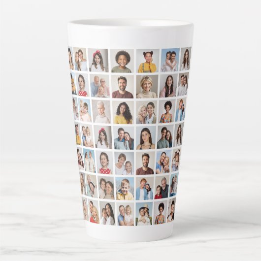 Create Your Own 49 Photo Collage Latte Mok (Voorkant)