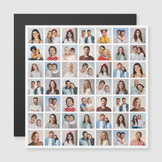 Create Your Own 49 Photo Collage Magnetic Card (Voorkant / Achterkant)