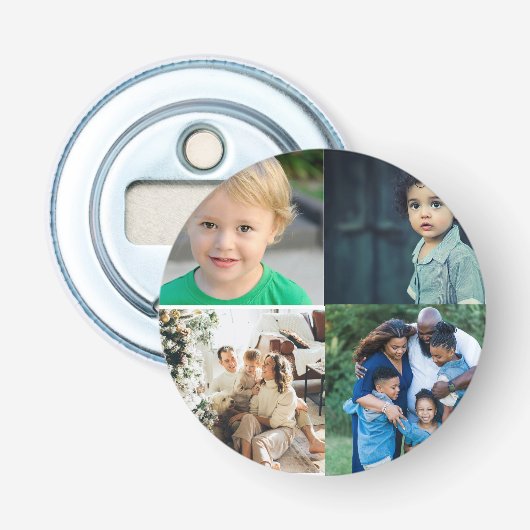 Create Your Own 4 Photo Collage Button Flesopener (Voorkant)