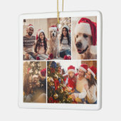 Create Your Own 4 Photo Collage Christmas Keramisch Ornament (Links)