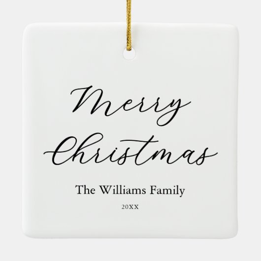 Create Your Own 4 Photo Collage Christmas Keramisch Ornament (Achterkant)