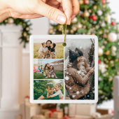 Create Your Own 4 Photo Collage Christmas Keramisch Ornament
