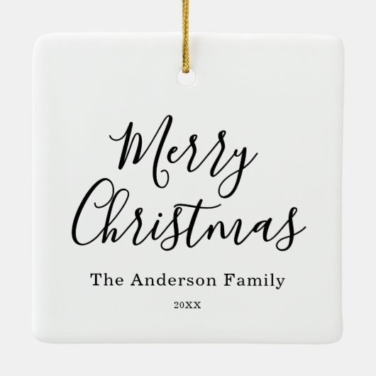 Create Your Own 4 Photo Collage Christmas Keramisch Ornament (Achterkant)