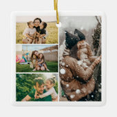 Create Your Own 4 Photo Collage Christmas Keramisch Ornament (Voorkant)