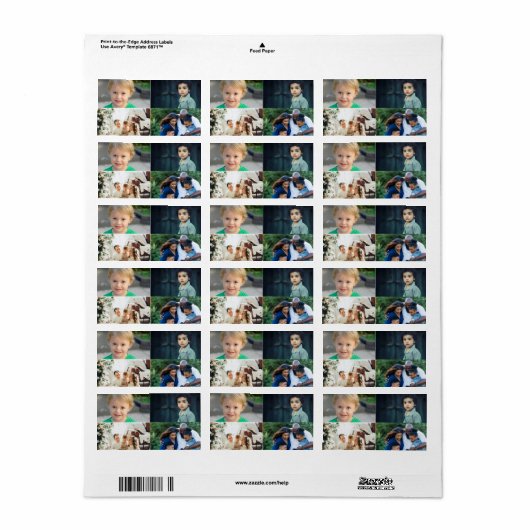 Create Your Own 4 Photo Collage Etiket (Full Sheet)