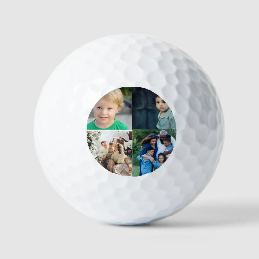 Create Your Own 4 Photo Collage Golfballen (Voorkant)