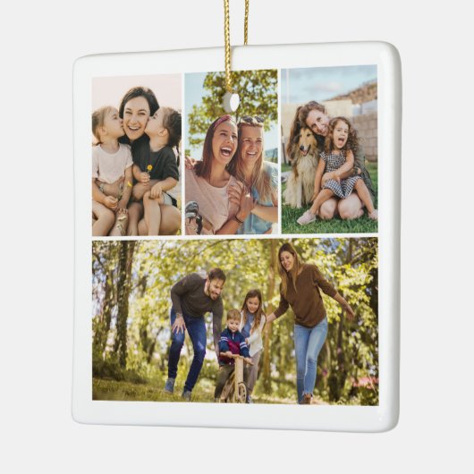 Create Your Own 4 Photo Collage Keramisch Ornament (Links)