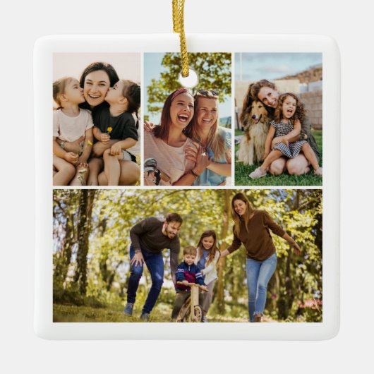 Create Your Own 4 Photo Collage Keramisch Ornament (Voorkant)