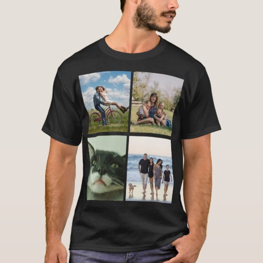 Create Your Own 4 Photo Collage Picture T-shirt (Voorkant)