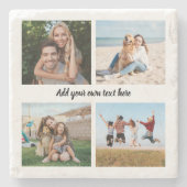 Create Your Own 4 Photo Collage Stenen Onderzetter (Voorkant)