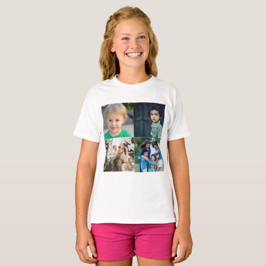 Create Your Own 4 Photo Collage T-shirt (Voorkant volledig)