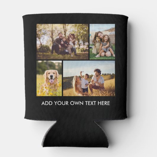 Create Your Own 4 Photo Collage With Text Blikjeskoeler (Achterkant)