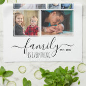 Create Your Own 5 Photo Collage Family Quote Name Theedoek (Gevouwen)