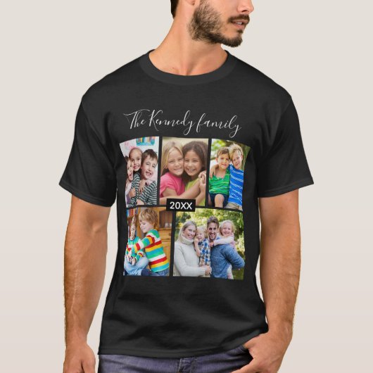 Create Your Own 5 Photo Collage Family Vacation T-shirt (Voorkant)