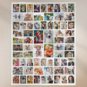 Create Your Own 68 Photo Collage White Fleece Deken