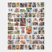 Create Your Own 68 Photo Collage White Fleece Deken (Voorkant)