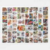 Create Your Own 68 Photo Collage White Fleece Deken (Voorkant (Horizontaal))
