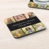 Create Your Own 6 Photo Collage Add Your Greeting Bier Onderzetter (Linkerzijde)