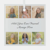 Create Your Own 6 Photo Collage Add Your Greeting Glas Ornament (Voorkant)