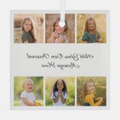 Create Your Own 6 Photo Collage Add Your Greeting Glas Ornament (Achterkant)