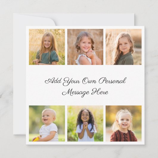 Create Your Own 6 Photo Collage Add Your Greeting Kaart (Voorkant)