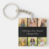 Create Your Own 6 Photo Collage Add Your Greeting Sleutelhanger (Voorkant)