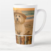 Create your own 7 photo collage personalized latte mok (Rechts)