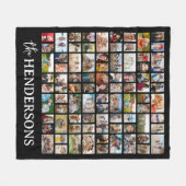 Create Your Own 81 Photo Collage Black Fleece Deken (Voorkant (Horizontaal))
