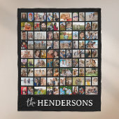 Create Your Own 81 Photo Collage Black Fleece Deken