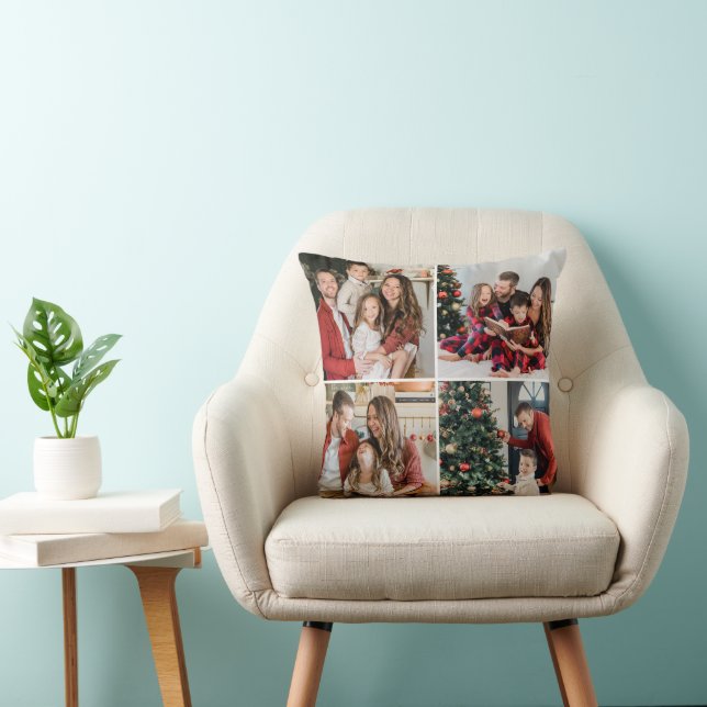 Create Your Own 8 Photo Custom Pic Double Sided Kussen (Stoel)