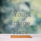 Custom 27,9 cm x 35,5 cm Acryl Bord, met houten blok (Neutraal)