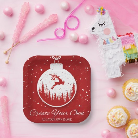 Create Your Own/Add Image Christmas Papieren Bordje (Feest)