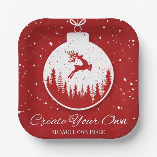 Create Your Own/Add Image Christmas Papieren Bordje (Voorkant)