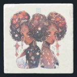 Create Your Own African American Woman Gemini Stenen Onderzetter<br><div class="desc">This coaster features enchanting artwork that you can customize by personalizing them to decorate your home & ritual space or for every day use. Perfect for adding a personal touch to any handfasting, wedding, or special occasion, they also make terrific gifts for friends, family & your sister witches. Inspired by...</div>