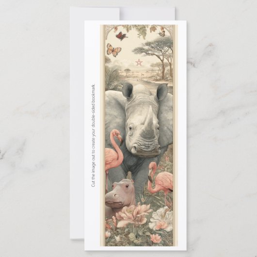 Create Your Own African Animals Bookmark Card (Voorkant)