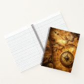 Create Your Own Amber Compass Rose Travel Map Notitieboek (Binnen)