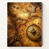 Create Your Own Amber Compass Rose Travel Map Notitieboek (Achterkant)