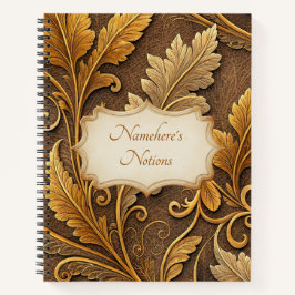 Create Your Own Antique Gold Vintage Leafy Vine Notitieboek