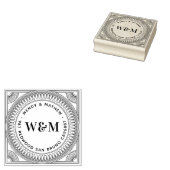 Create Your Own Art Deco Couple's Return Address Rubberstempel (Gestempeld)