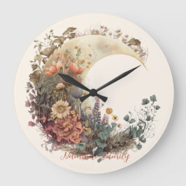 Create Your Own Autumn Floral Crescent Moon Grote Klok