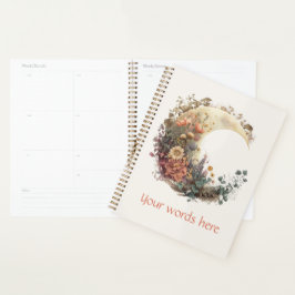 Create Your Own Autumn Floral Crescent Moon Planner