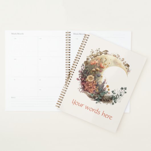 Create Your Own Autumn Floral Crescent Moon Planner (Display)